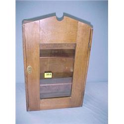 Locking Oak Wall Cabinet...