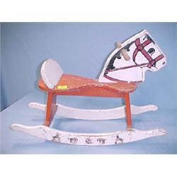 Painted Wooden Rocking Horse...