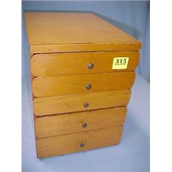 Five Drawer Maple Specimen Cabinet...