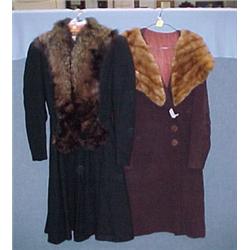 Two Coats with Fur Collars...