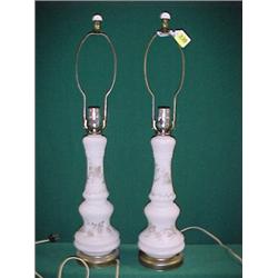 Pair of Satin Glass Lamps...