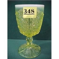 L.G. Wright Vaseline Glass Goblet...