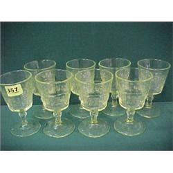 Set of 8 Vaseline Goblets...