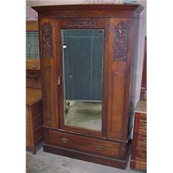 English Edwardian Walnut Wardrobe...