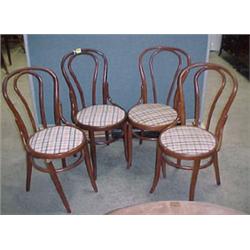 Set of Four Oak Bentwood Chairs...