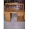 Image 1 : Oak S-Curve Roll-Top Desk...