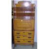 Image 1 : Tiger Oak Drop-Front Secretary...