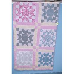 60" x 75" Block Pattern Quilt...