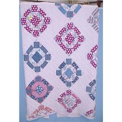 65" x 72" Block Pattern Quilt (SOME MINOR WEAR AND SEAM DETERIORATION)....