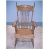 Image 1 : Pressed Back Oak Rocker...