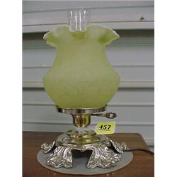 Yellow Satin Glass Lamp...