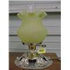 Image 1 : Yellow Satin Glass Lamp...