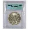 Image 1 : 1934-D PEACE SILVER DOLLAR, ICG MS-61   WHITE