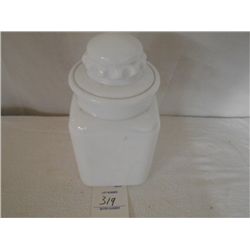 Milk Glass Jar with Lid