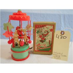 Celluloid Wind-Up Santa w/Box (works)