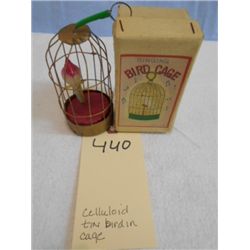 Celluloid Bird in Tin Cage