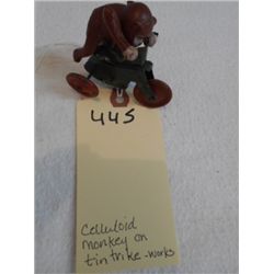 Celluloid Monkey on Tin Trike -(works)