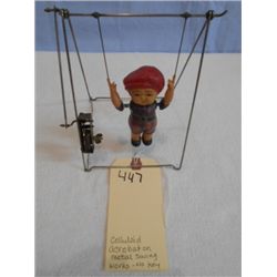 Celluloid Acrobat on Metal Swing (works, no key)