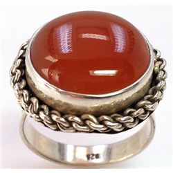 Sterling Silver .925 Carnelian Ring