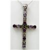 Image 1 : Sterling Silver .925 Multi Gem Stone Cross Pendant