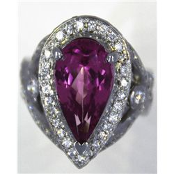 Nat. Pink Spinel 5.51ct w/ Diamond Ring