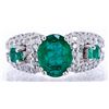 Image 1 : Nat. Emerald 2.72cttw w/ Diamond Ring