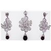 Image 2 : Diamond Garnet Evening Pendant/Earring