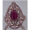 Image 1 : Nat. Cabochon Ruby W/ Diamond Ring