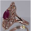 Image 2 : Nat. Cabochon Ruby W/ Diamond Ring