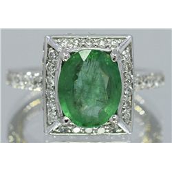 Nat. Emerald W/ Diamond Ring