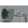 Image 2 : Nat. Emerald W/ Diamond Ring