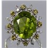 Image 1 : Peridot, Yellow Sapphire, Diamond Ring