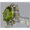 Image 2 : Peridot, Yellow Sapphire, Diamond Ring