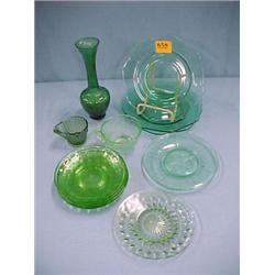 Asstd. Green Depression Glass, Etc....