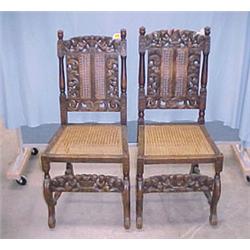 Pair of Jacobean Revival Chairs...