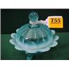 Image 1 : Blue Opalescent Puff Jar...