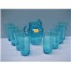 Image 1 : Blue Pitcher with 8 Tumblers...