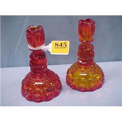 Pair of Amberina Candlesticks...