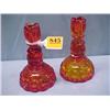 Image 1 : Pair of Amberina Candlesticks...