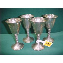 Four Silver Plated Wine Goblets...