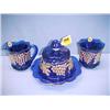 Image 1 : Three Piece Cobalt Table Service...