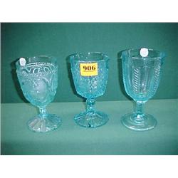 Three Asstd. Blue Goblets...