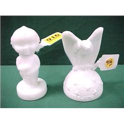 Two Milk Glass Figurines...