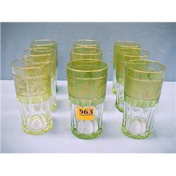 Nine Gold Decorated Tumblers...