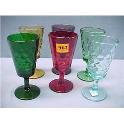 Six Multi-Colored Goblets...