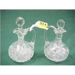 Two Cut Crystal Cruets...