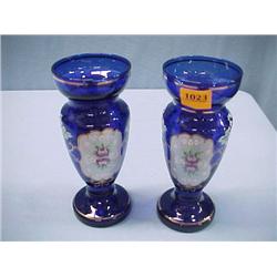 Pair of Cobalt Glass Vases...