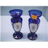 Image 1 : Pair of Cobalt Glass Vases...