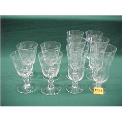 Ten Cut Crystal Glasses...