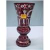 Image 1 : Ruby Flashed Vase...